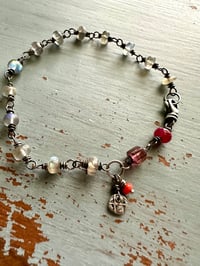 Image 21 of labradorite tourmaline and ruby charm bracelet