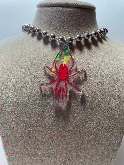 Image of Red Variant Black Widow Ball Chain Necklace