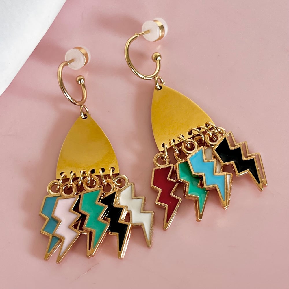 Image of Bunch of Enamel Lightning Bolts!