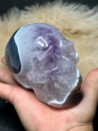 Image 2 of Amethyst & Agate Skull Carving #2241