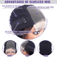 Image 13 of Kinky Straight Glueless Wig 180 