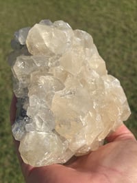 Image 6 of Gemmy Calcite On Druzy Quartz Matrix #1947