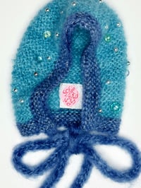 Image 4 of Soriano: Sofie and Iris Petrol and Dark Blue Beaded Bonnet