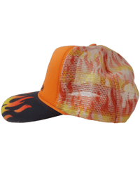 Image 2 of Phillyn Rich "Fire" Trucker Hat – Blaze Orange