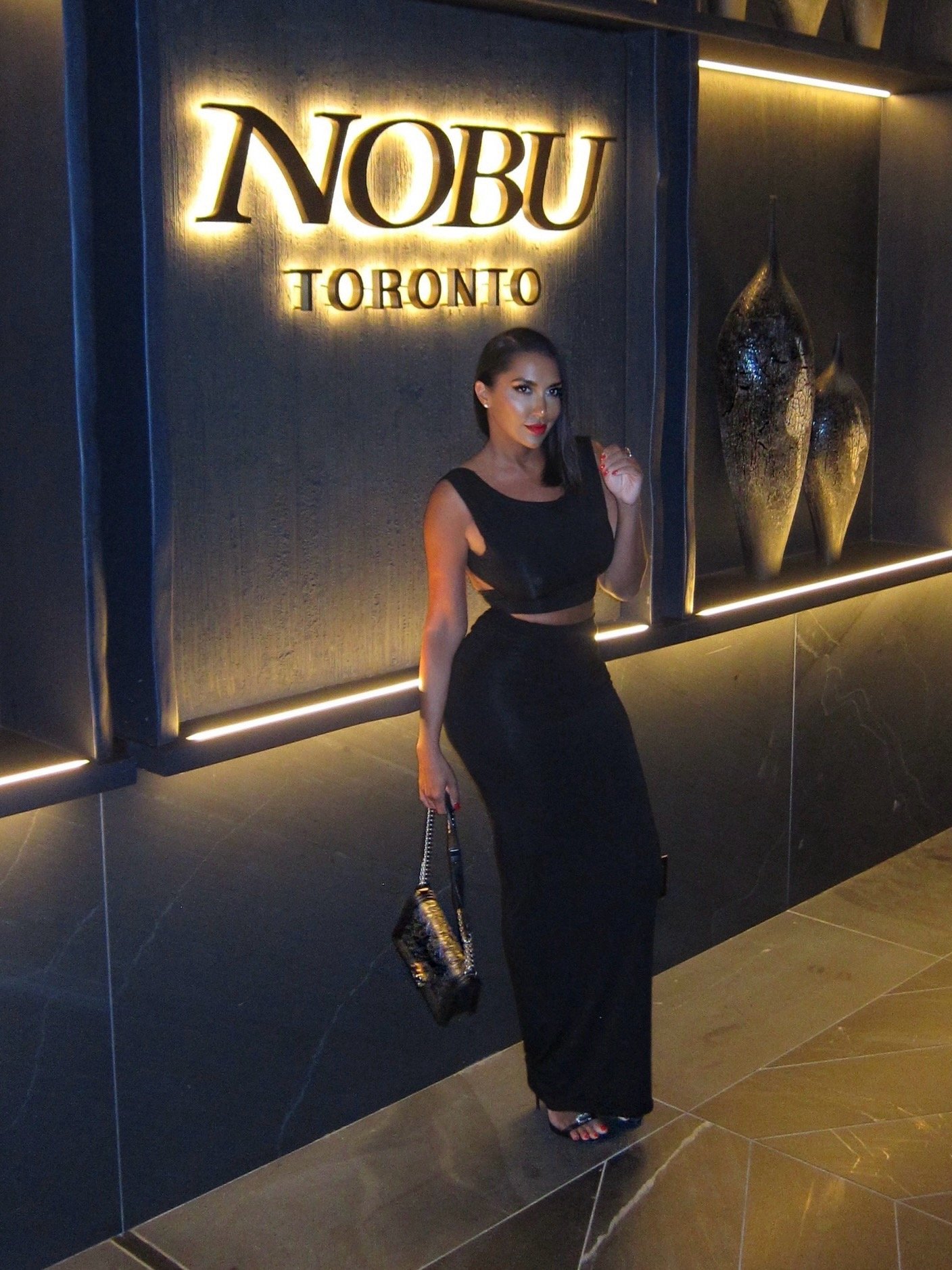 Image of BLACK DOUBLE-LINED SKIRT SET (SMALL)