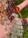 Purple Chalcedony Mala, Citrine Mala, Prehnite Mala, Cat's Eye Moonstone 108 Beads Japa Mala