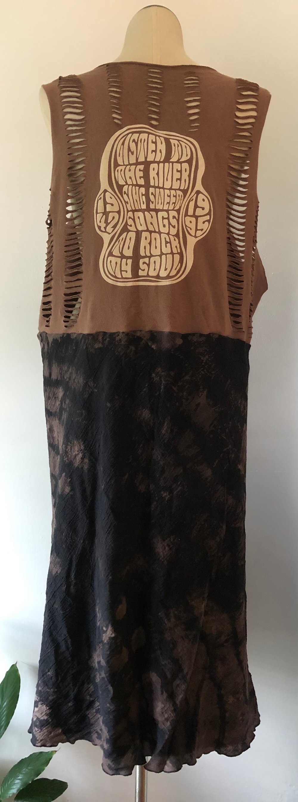 Upcycled “Jerry Garcia” t-shirt maxi dress