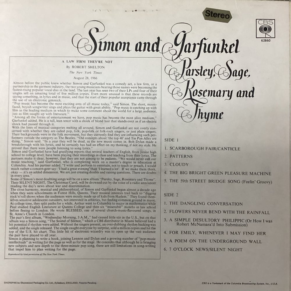 Simon And Garfunkel - Parsley, Sage, Rosemary And Thyme 