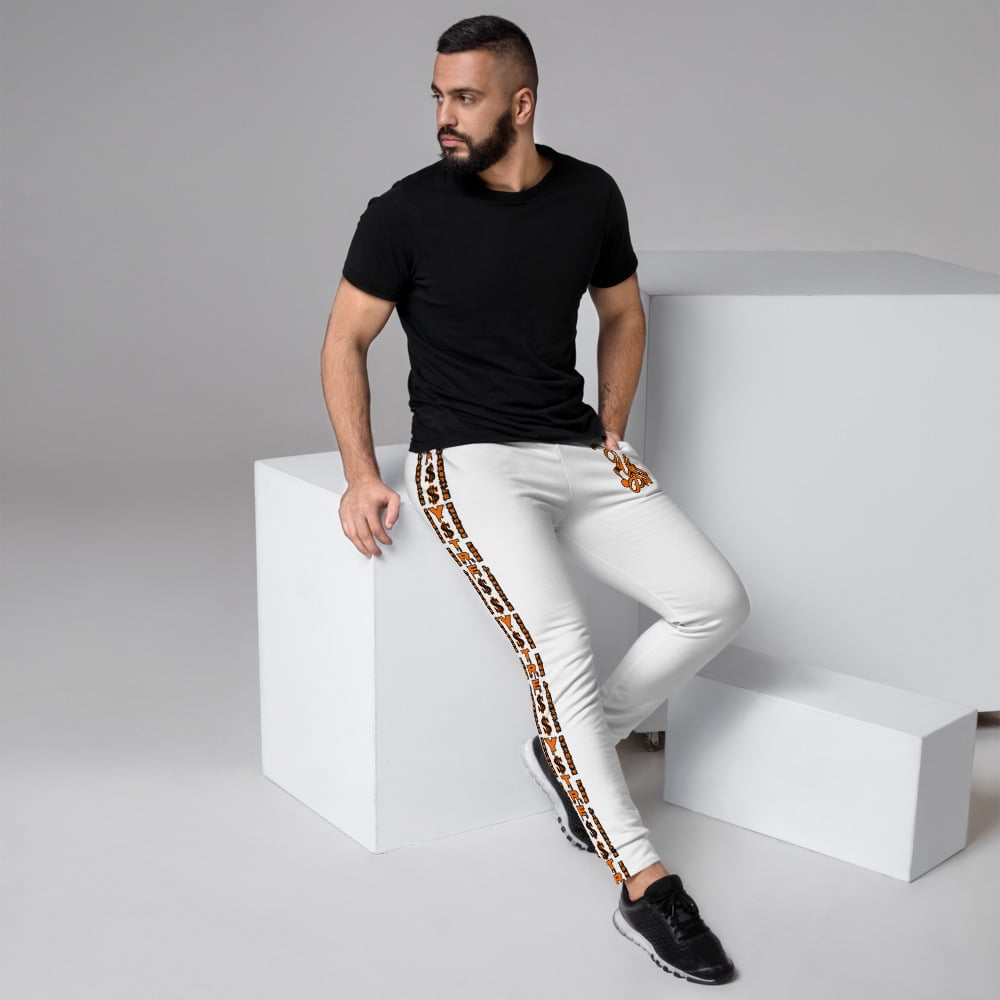 Image of YStress Exclusive Original White Orange and Black Men's Joggers