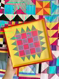 Image 1 of Painted Patchwork Tray (Red)