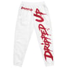 Dripped Up Unisex Pants (White/Red)