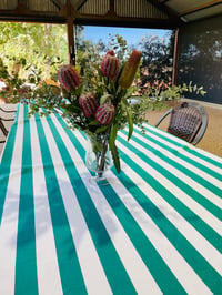 Image 1 of Tablecloth - Stripes (Emerald Green)