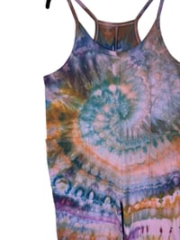 Image 5 of S/M Cotton Blend Knit Pocket Jumpsuit in Muted Spiral Ice Dye