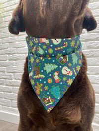 Image 5 of I Believe in Santa Paws / Xmas Gingerbread Reversible Bandana 
