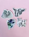 Animals Sticker Set – Vinyl Sticker mit holographischer Folie