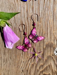Image 5 of Ruby Butterfly Earrings