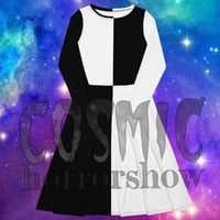 Black and White long sleeve midi dress