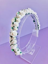 Image 1 of White rose hairband 