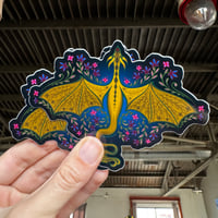 Dark Floral Dragon Stickers - 2pk