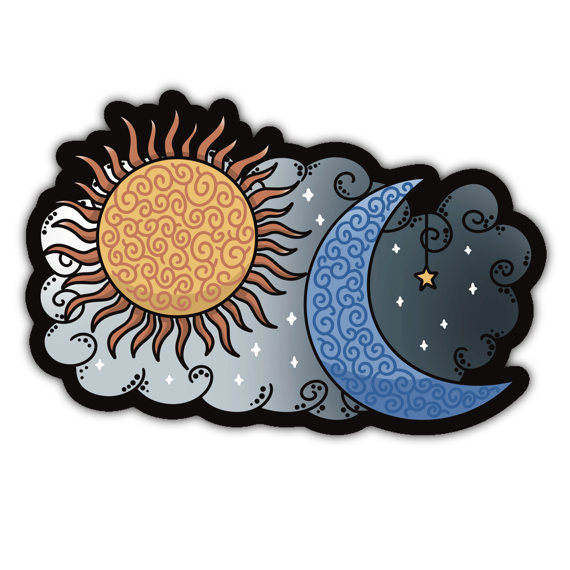Spiritual Stickersspiritual Sun and Moon Stickerwaterproof