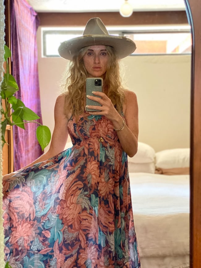 early 70 voile chrysanthemum sundress