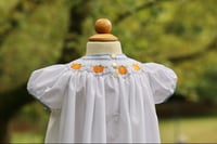 Image 4 of Size 2 & 4 hand smocked pumpkin bishop and bloomer 