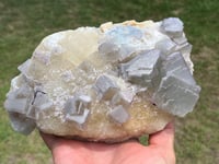 Image 21 of Large QR Code Fluorite On Druzy Quartz Matrix Specimen #2628