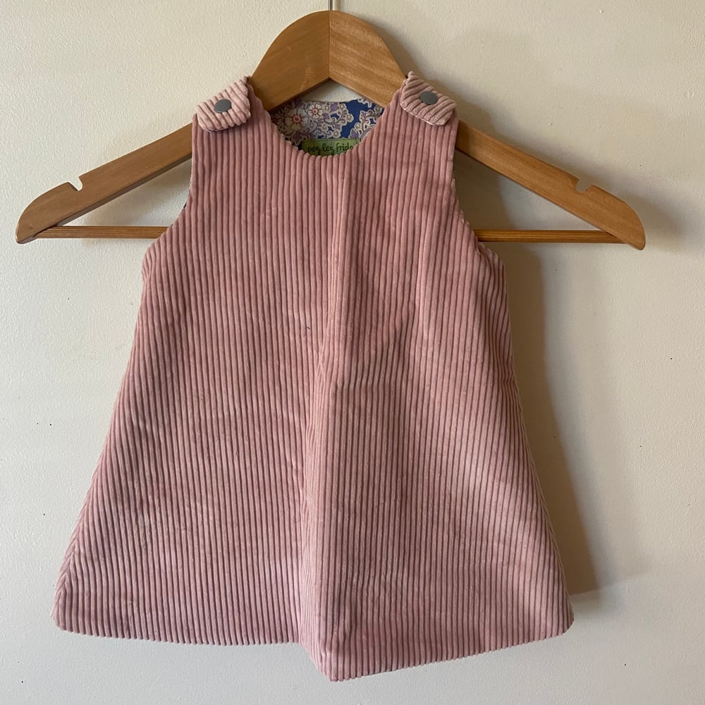 Image of Little Reversible Dress Pink Cord & Duck Pond