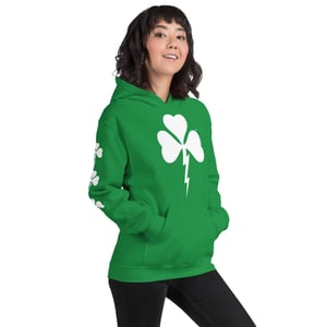 Image of Shamrock Lightning Bolt Women's Green Hoodie