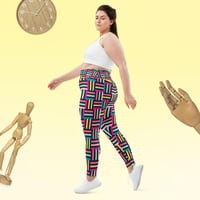 Image 3 of Colorful Grid Plus Size Leggings