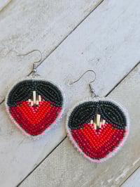 Image 1 of Red Quill Strawberry earrings 2 