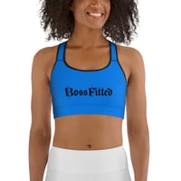 Image 1 of Blue and Black BOSSFITTED Sports Bra