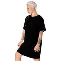 Image 3 of Celestial Planetary Black and Gold Inspired T-shirt dress