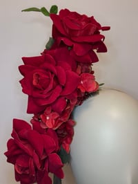 Image 2 of Red flowers headpiece