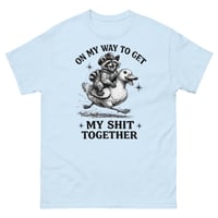 Image 5 of On My Way to Get My Shit Together Funny Raccoon Riding Duck T-Shirt