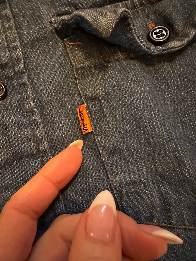 70s Levi's orange tab denim blouse