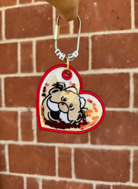 Image 4 of Simi Amor confetti shaker - Embroidered Bag Tag keychain
