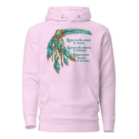 Image 5 of Listen to the Wind Western Feather Hoodie – Inspirational Cowgirl Quote Boho Western Sweatshirt