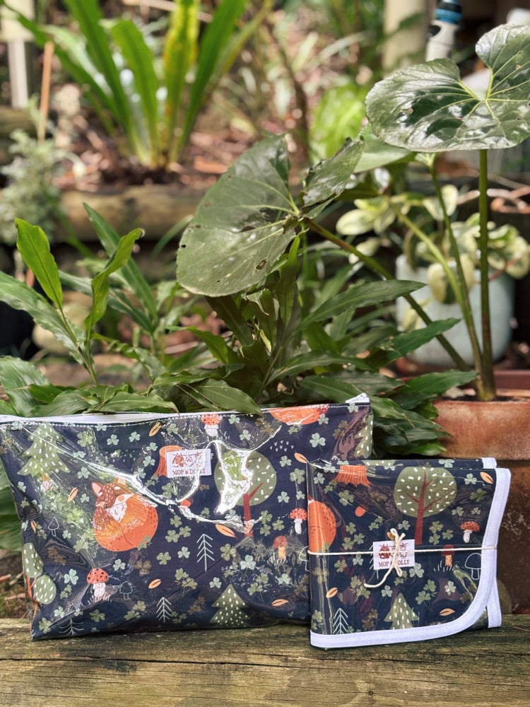 Image of Woodland  Nappy Pouch & Change Mat Set
