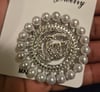 Brooch-Pearl & Silver Bling 
