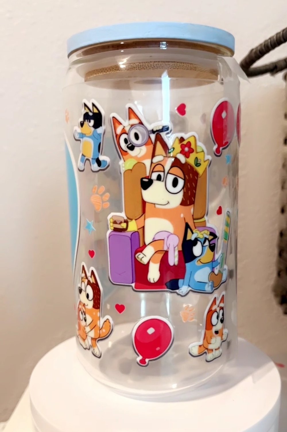 Image of Love mom GLASS+LID+GLASS STRAW