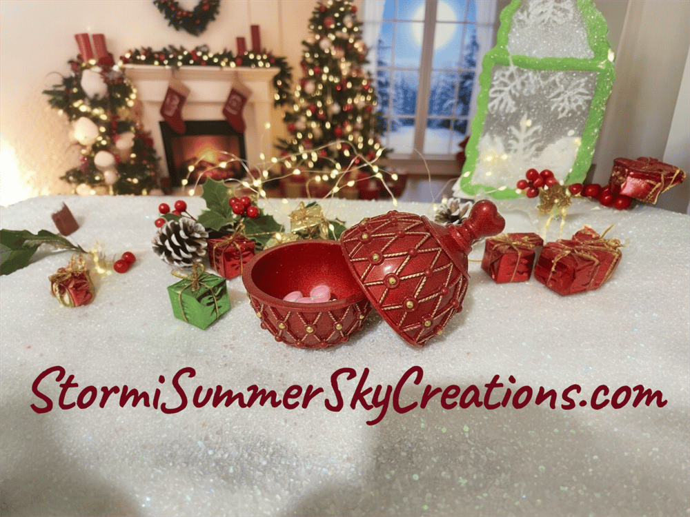 Image of Red and Gold Blinged Jar