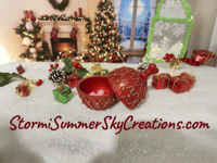 Image 1 of Red and Gold Blinged Jar