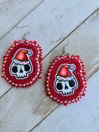 Image 1 of Santa Skull earrings 