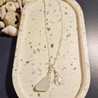 Image 2 of Silver Limpet Shell and Seaglass Necklace