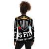 BOSSFITTED Black and Colorful Logo AOP Long Sleeve Women's Compression Shirt 