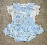 Girls Blue Carousel Romper 