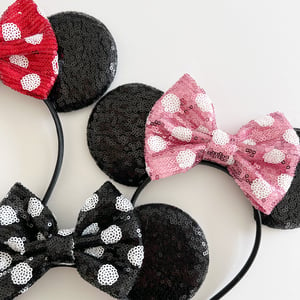 Image of Mouse Ears with 5” Sequin Polka Dot Bow