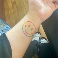 Image 2 of Rainbow Smiley Tattoo