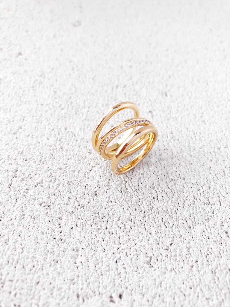 Bague double FUSION martelée Image 4